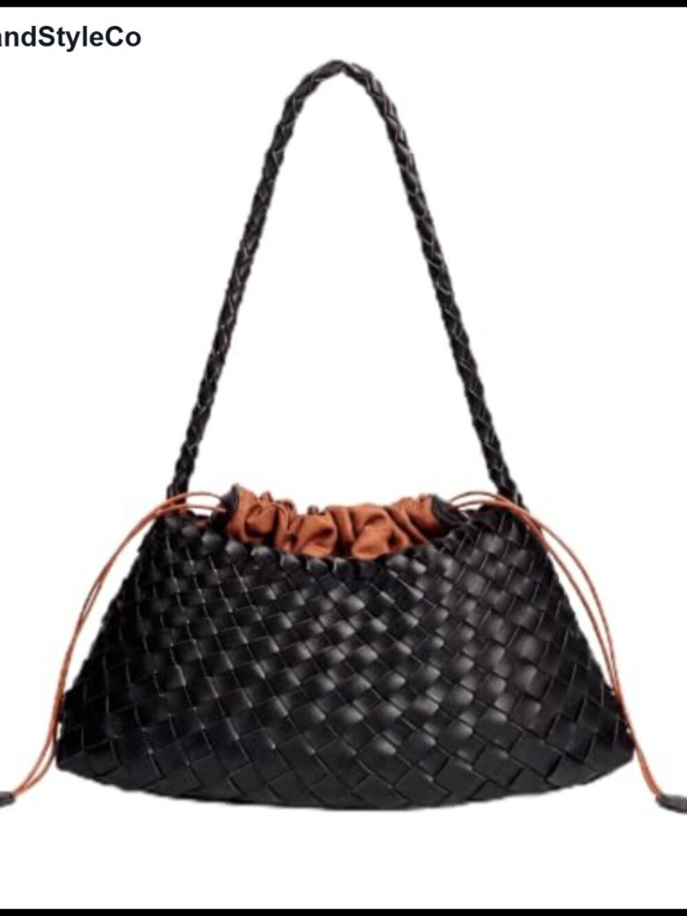 Handwoven Faux Leather Shoulder Bag Woven Hobo Purse Tote